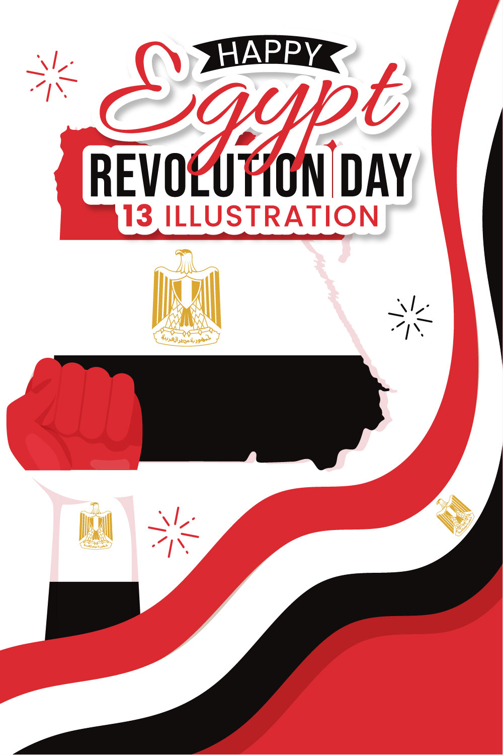 13 Egypt Revolution Day Illustration pinterest preview image.