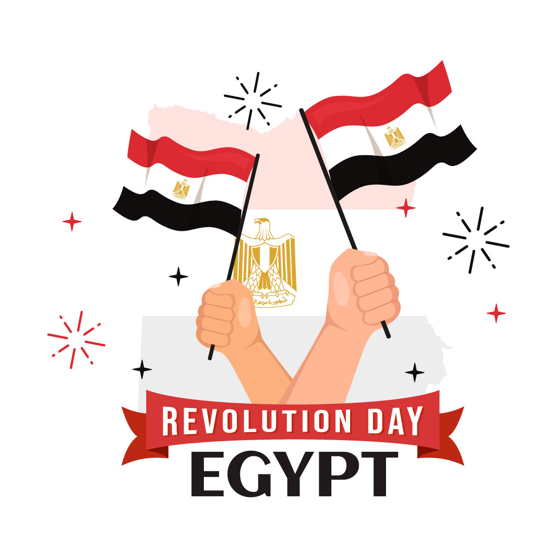 13 Egypt Revolution Day Illustration preview image.