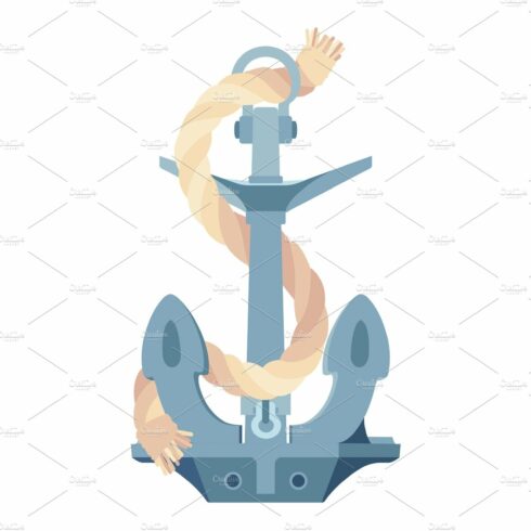 vector sea maritime Anchor, rope cover image.