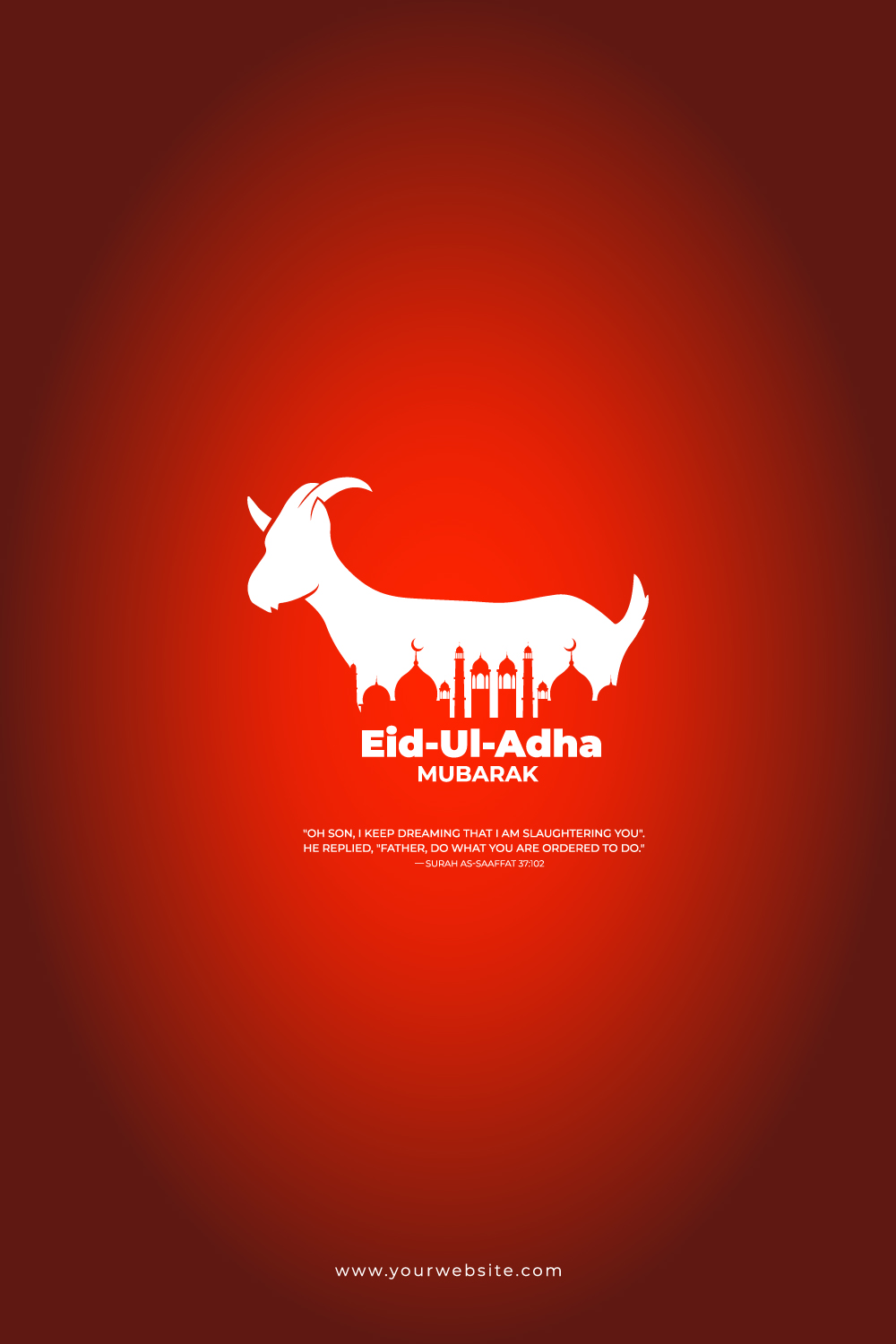 Eid Ul adha festival Animal sacrifice background post design pinterest preview image.