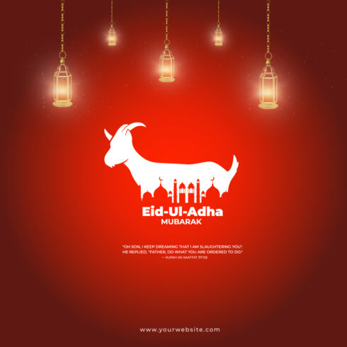 Eid Ul adha festival Animal sacrifice background post design cover image.