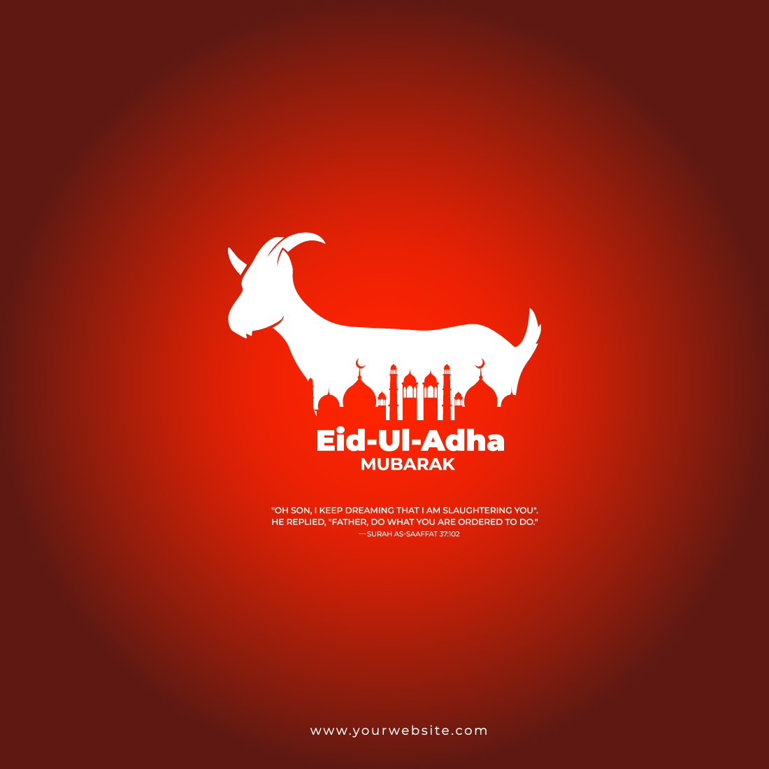 Eid Ul adha festival Animal sacrifice background post design preview image.