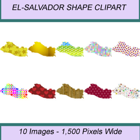 EL-SALVADOR SHAPE CLIPART ICONS cover image.