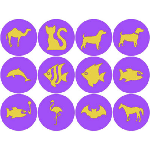 ELECTRIC PURPLE AND YELLOW ANIMAL ICONS cover image.