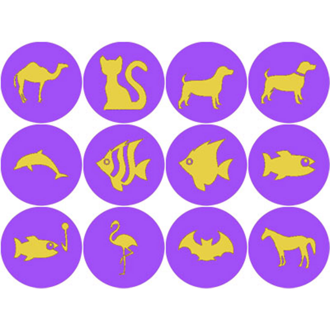 ELECTRIC PURPLE AND YELLOW ANIMAL ICONS cover image.