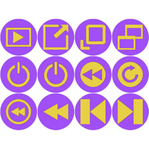 ELECTRIC PURPLE AND YELLOW CHARACTER ICONS cover image.