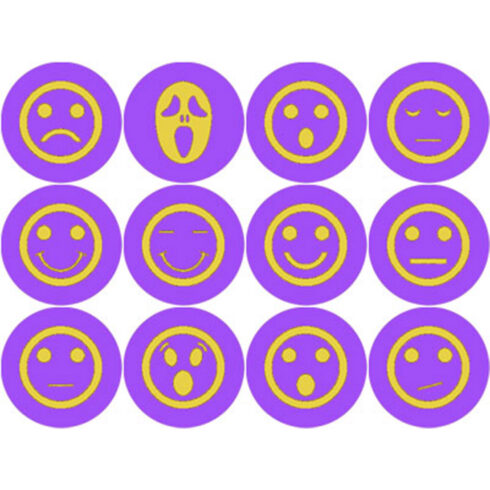 ELECTRIC PURPLE AND YELLOW EMOTICON ICONS cover image.