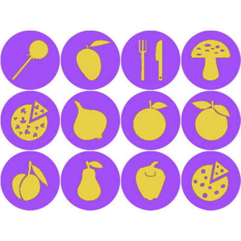 ELECTRIC PURPLE AND YELLOW FESTIVE ICONS cover image.