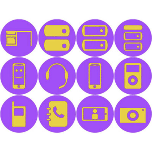 ELECTRIC PURPLE AND YELLOW FURNITURE ICONS cover image.