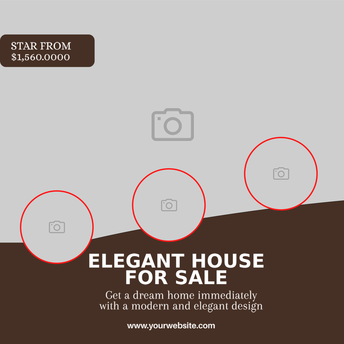 Elegant Concept Real Estate Social Media post Template Instagram and FaceBook and Twitter post Template - 100% customizable templates preview image.