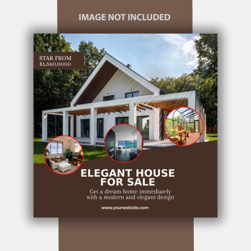 Elegant Concept Real Estate Social Media post Template Instagram and FaceBook and Twitter post Template - 100% customizable templates cover image.
