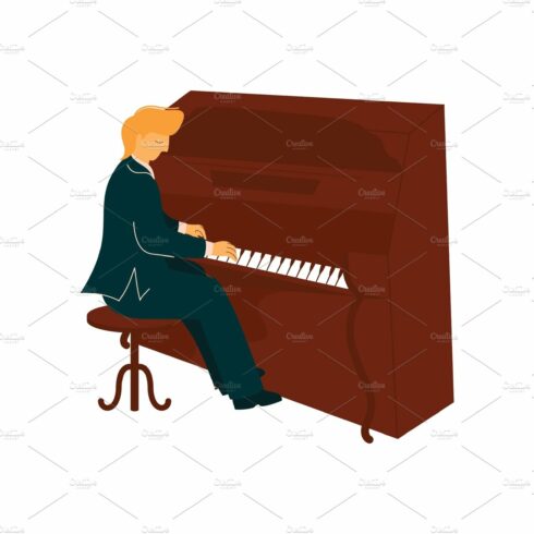 Male Musician Playing Piano cover image.