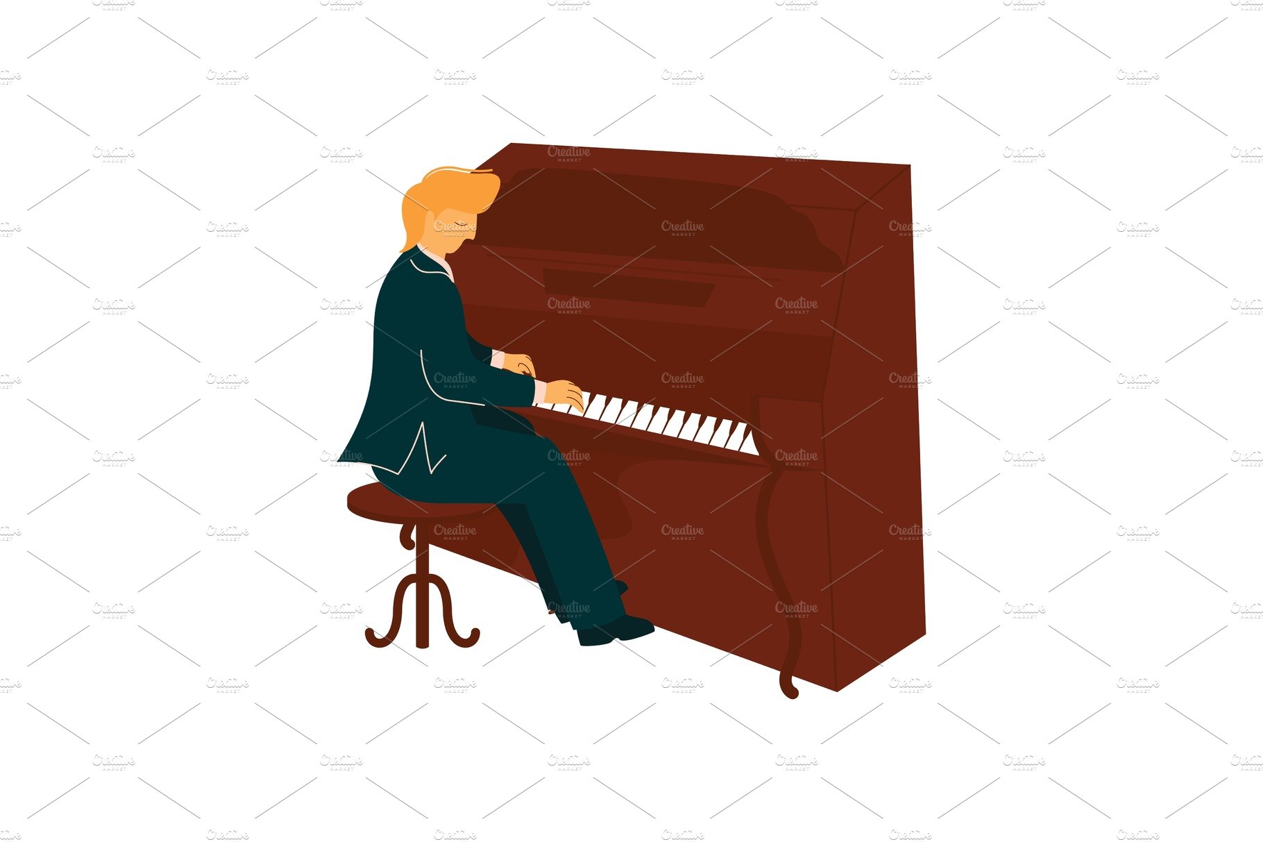 Male Musician Playing Piano cover image.