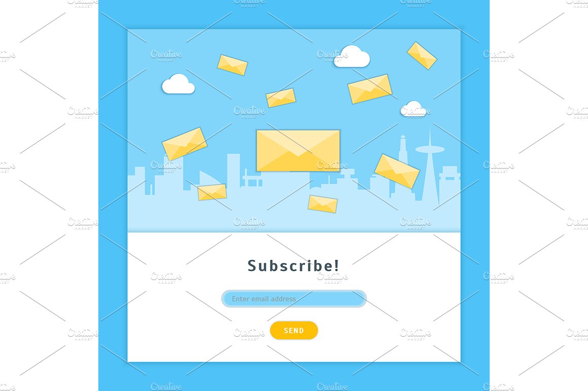 Cartoon Email Subscribe Card preview image.