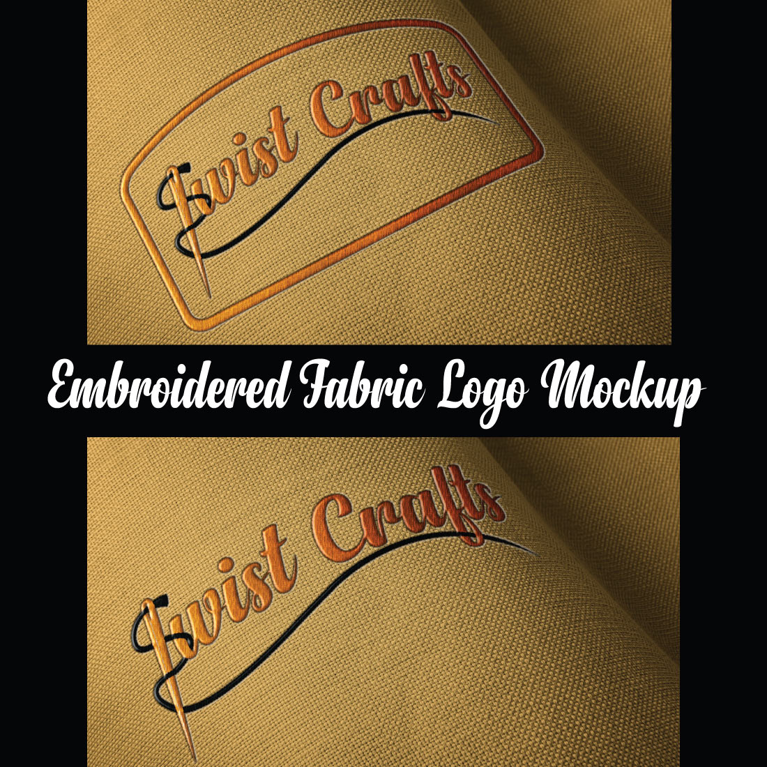 Embroidered Fabric Logo Mockup PSD file preview image.