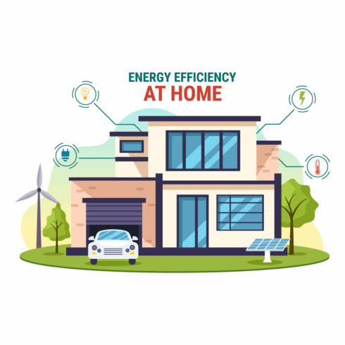 12 Energy Efficient at Home Illustration cover image.