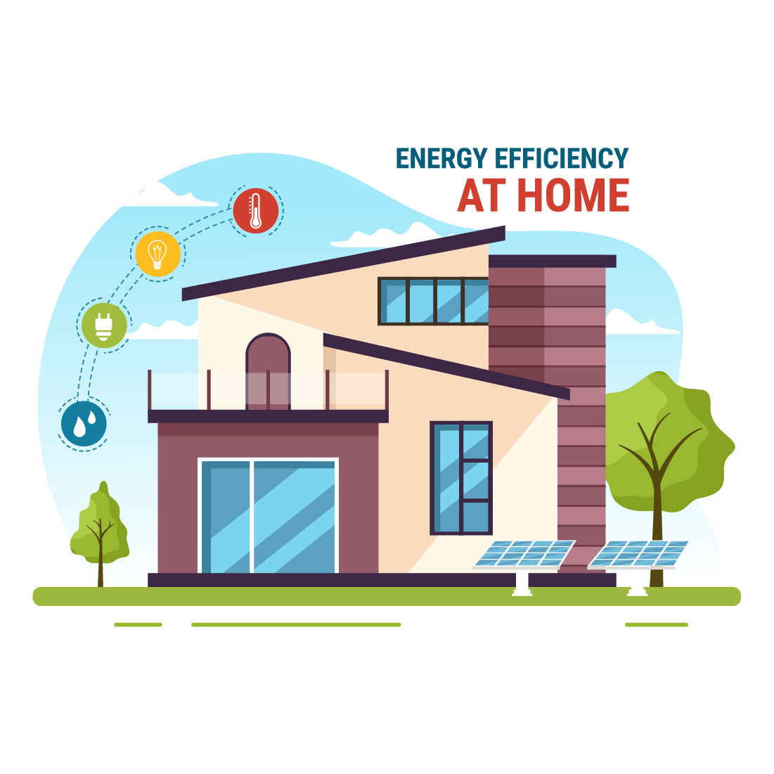12 Energy Efficient at Home Illustration preview image.