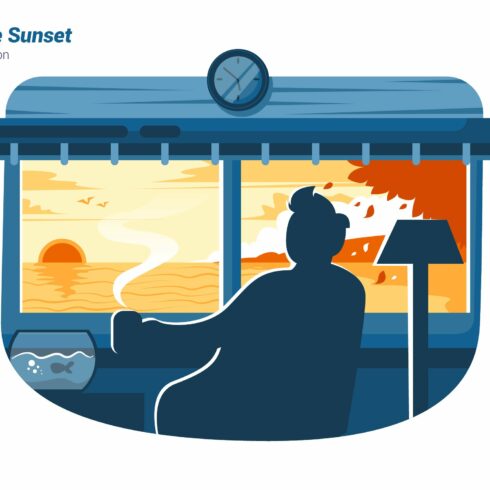 Enjoy The Sunset-Vector Illustration cover image.