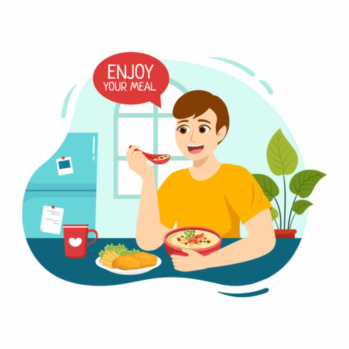 15 Enjoy Your Meal Vector Illustration cover image.