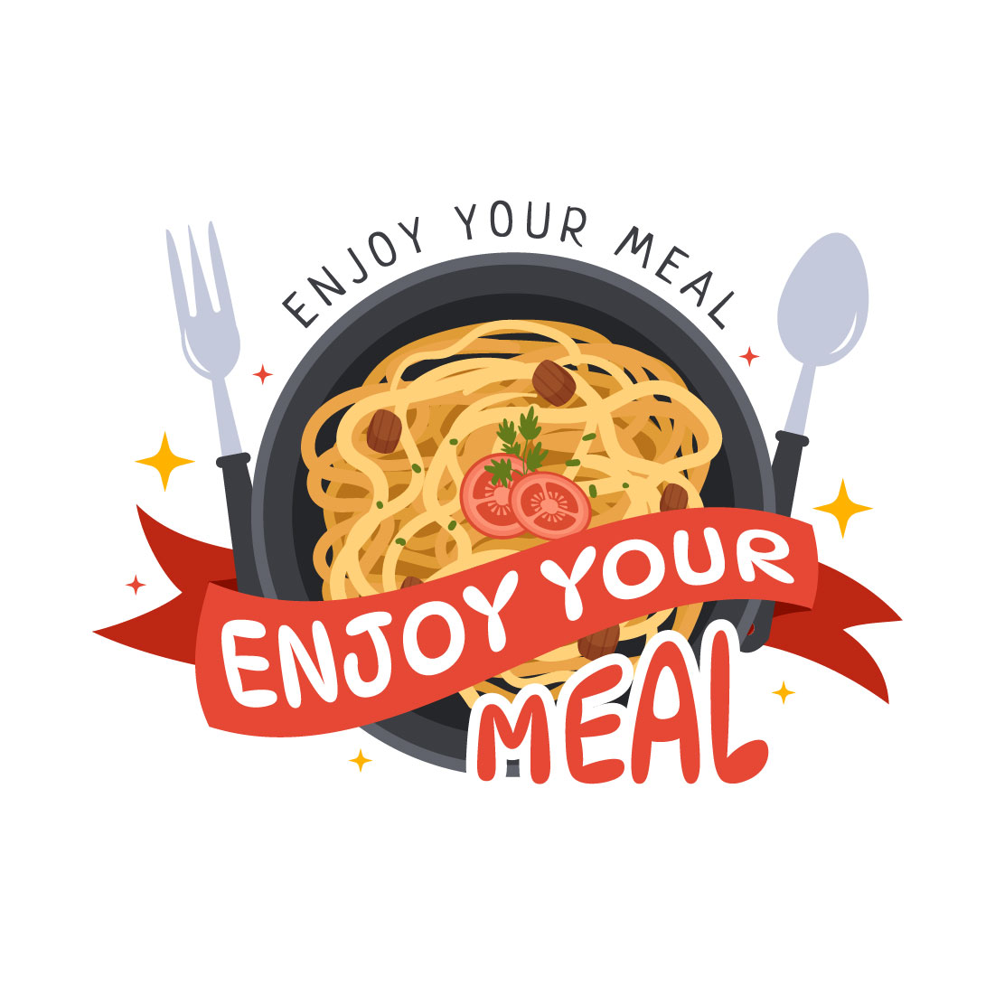 15 Enjoy Your Meal Vector Illustration preview image.