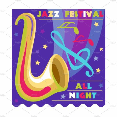Jazz festival vector music concert cover image.