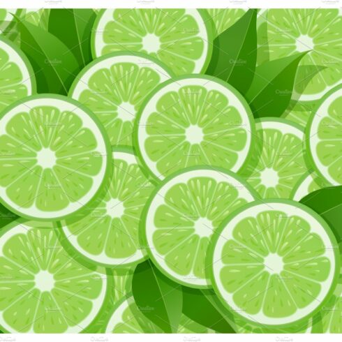 Lime and leaf. Citrus pattern. cover image.