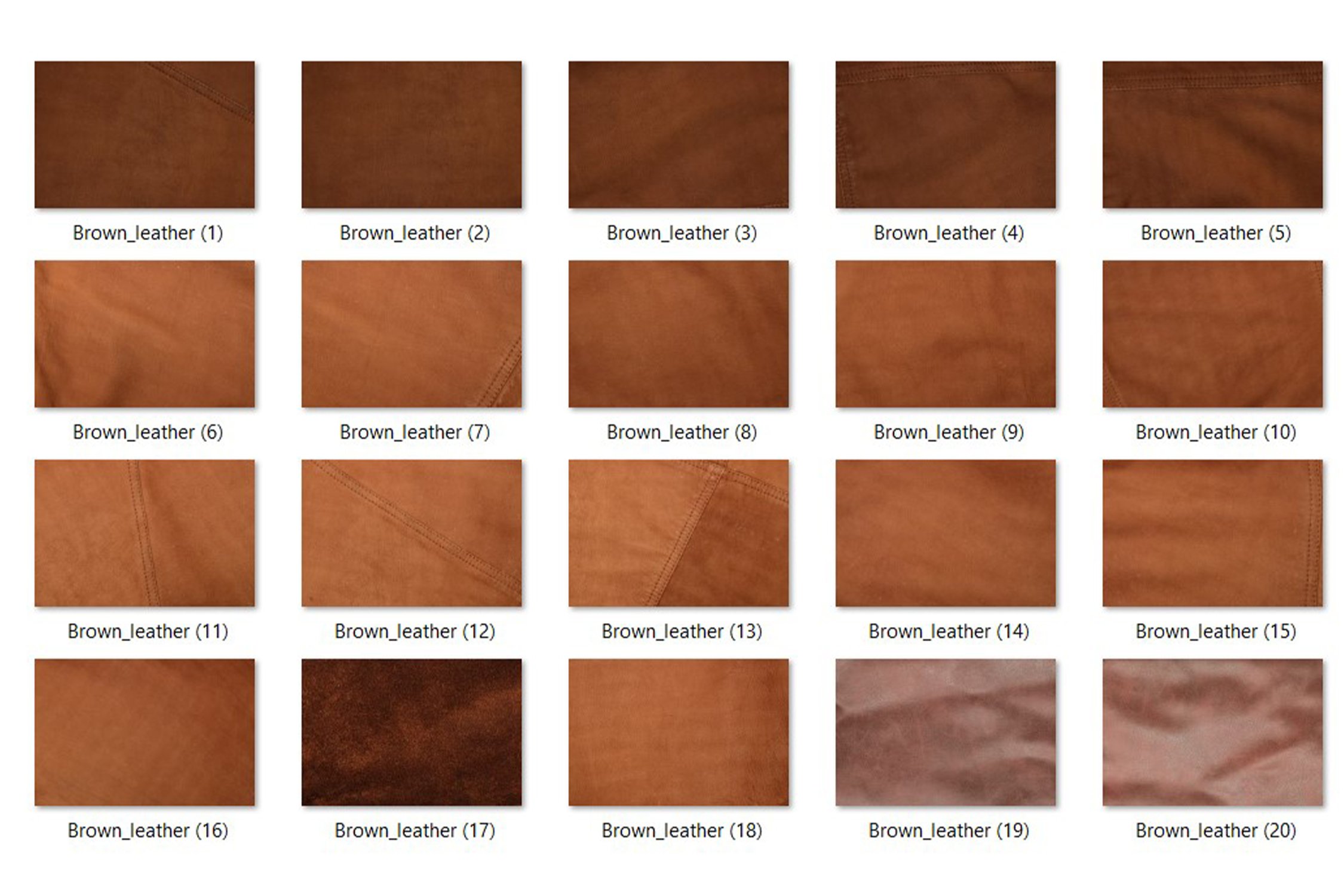 20 Brown Leather Textures preview image.