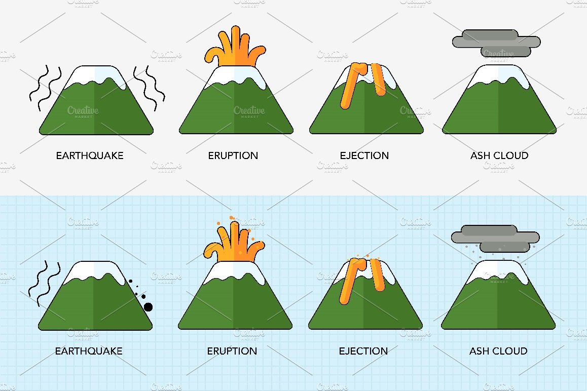 Volcano eruption logo preview image.