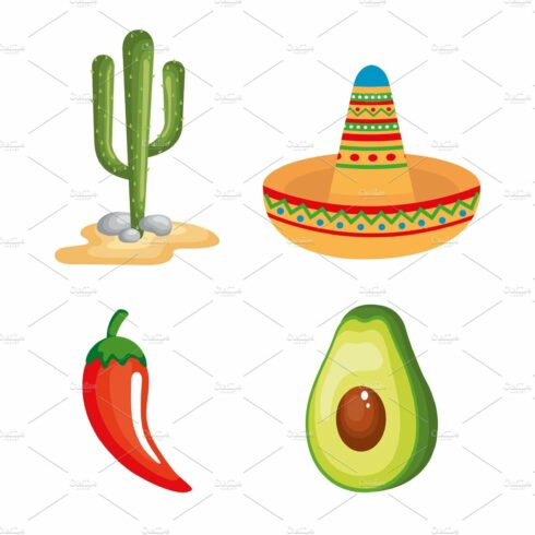 mexican culture set icons cover image.