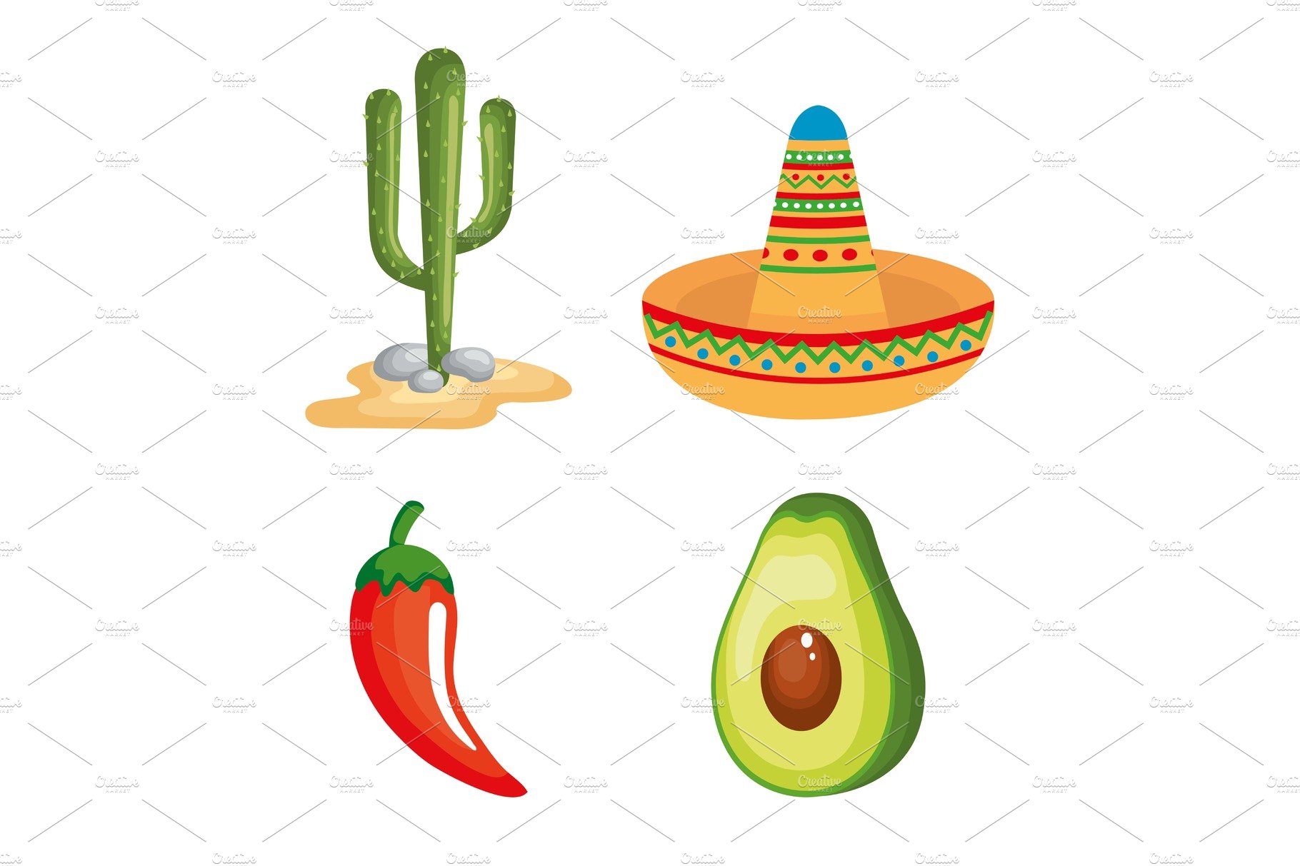 mexican culture set icons cover image.