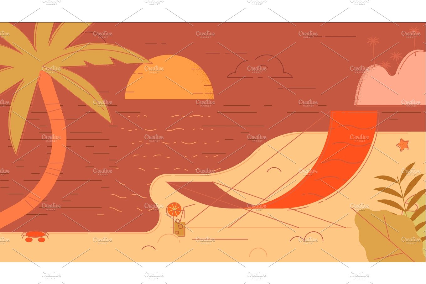 Beach Summer Vector Illustration cover image.