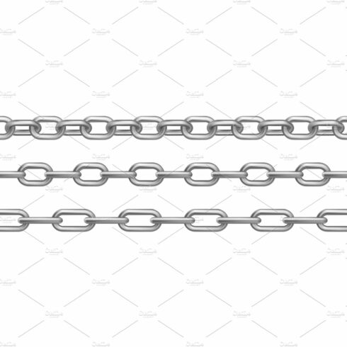 Vector realistic chrome metal chains cover image.