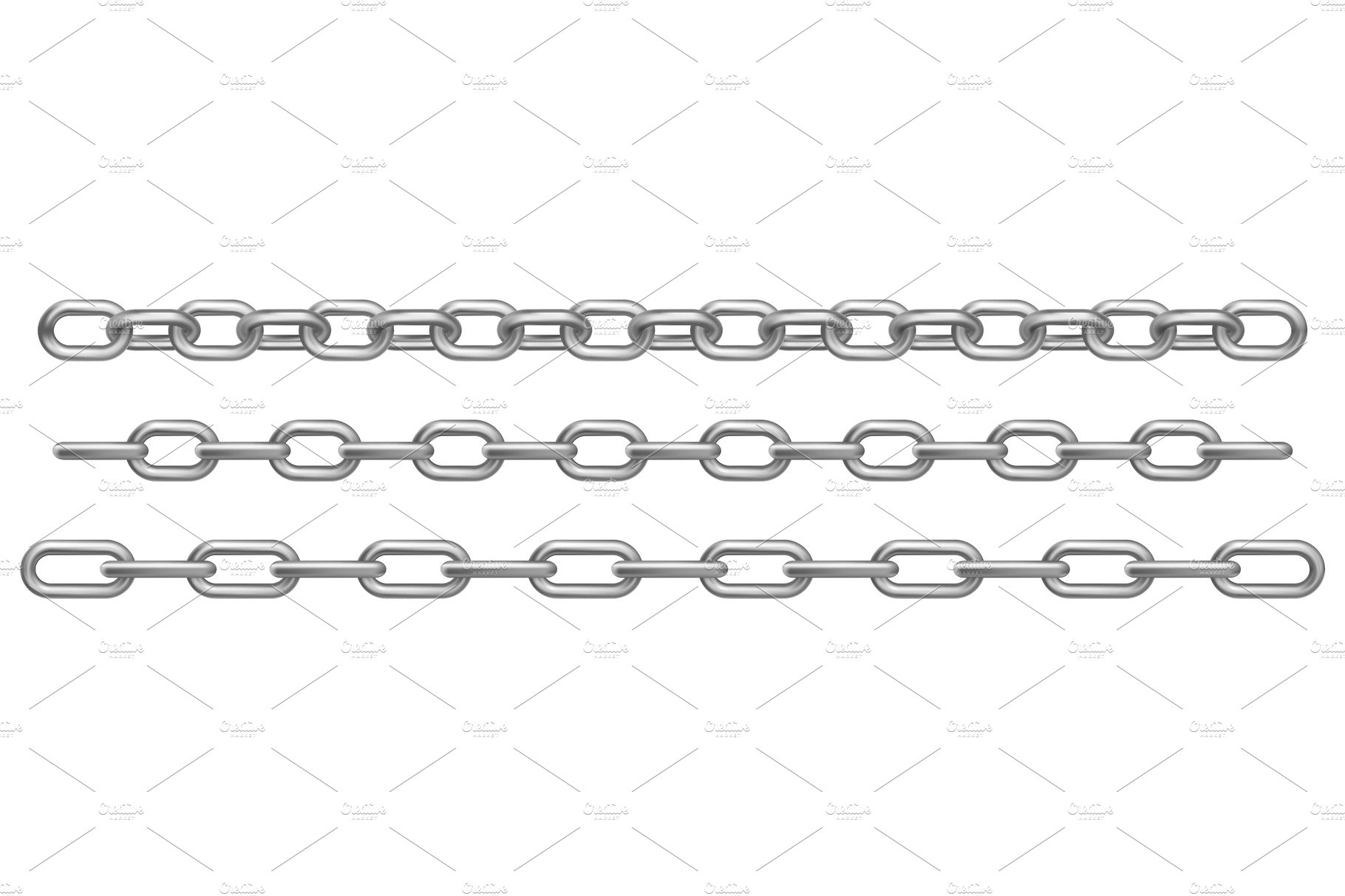 Vector realistic chrome metal chains cover image.