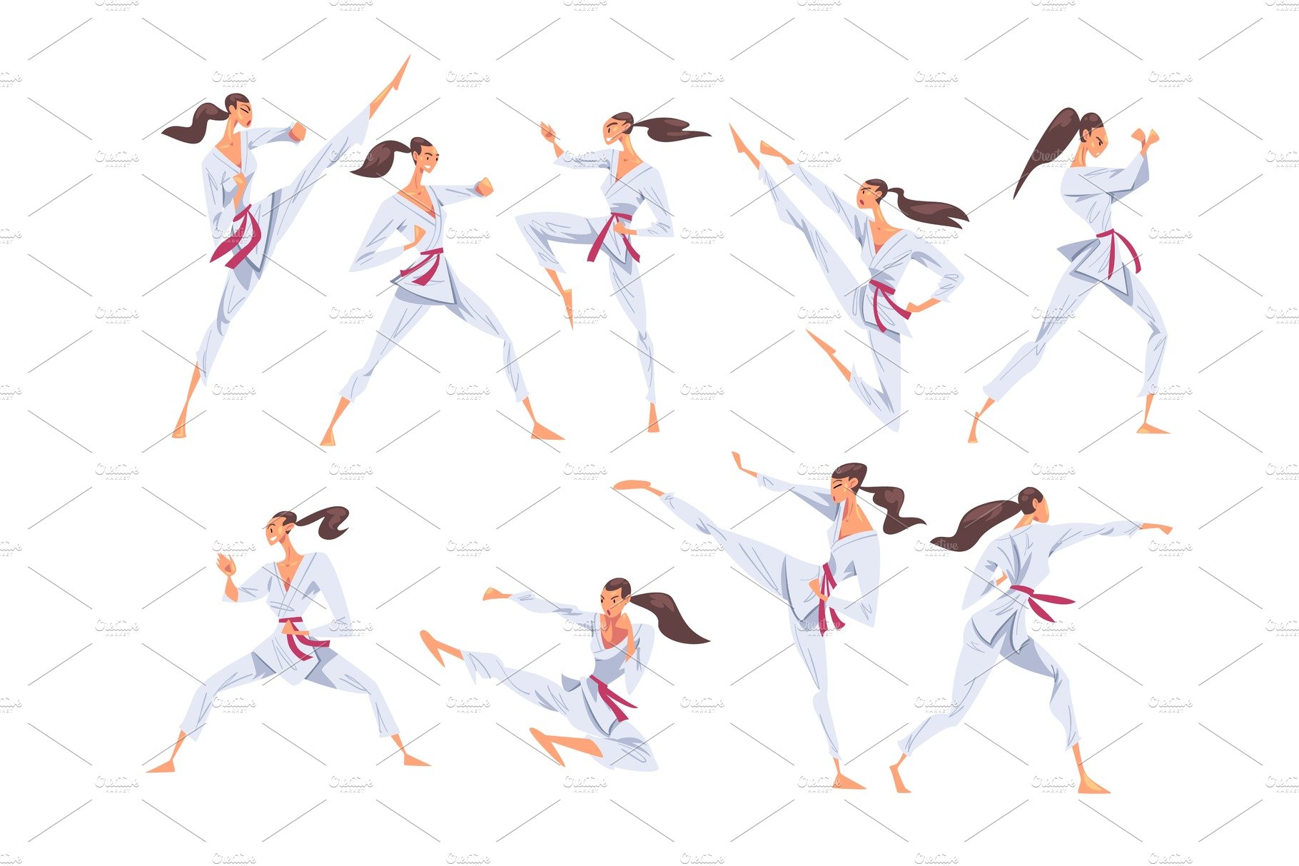Girl Doing Karate in Various Poses cover image.