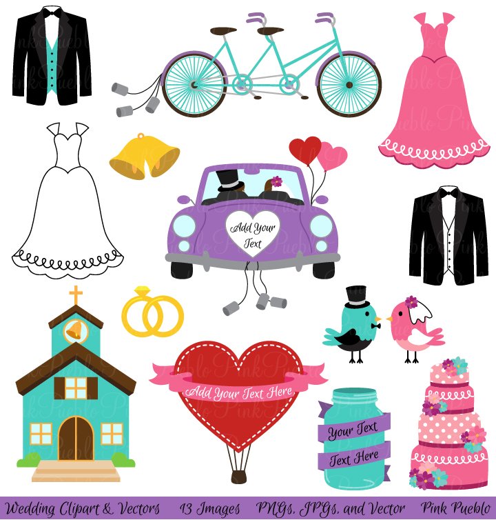 Wedding Clipart and Vectors cover image.