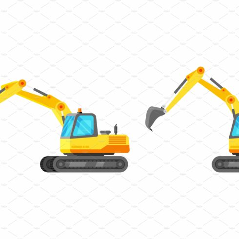 Yellow Industrial Excavator Isolated cover image.