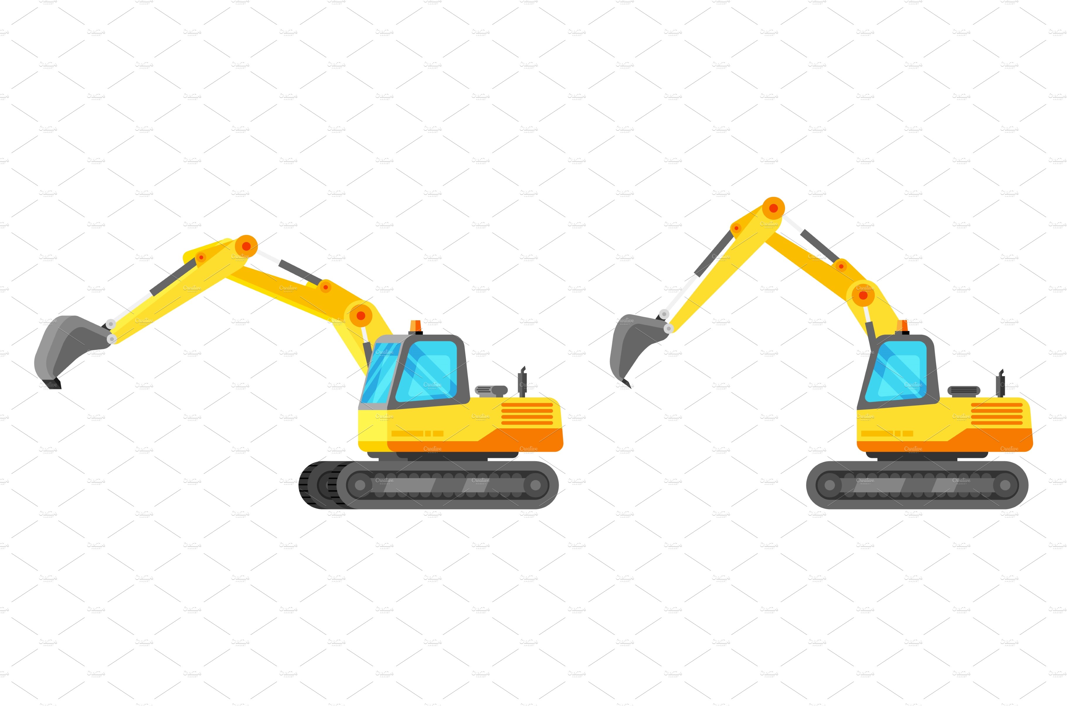 Yellow Industrial Excavator Isolated cover image.