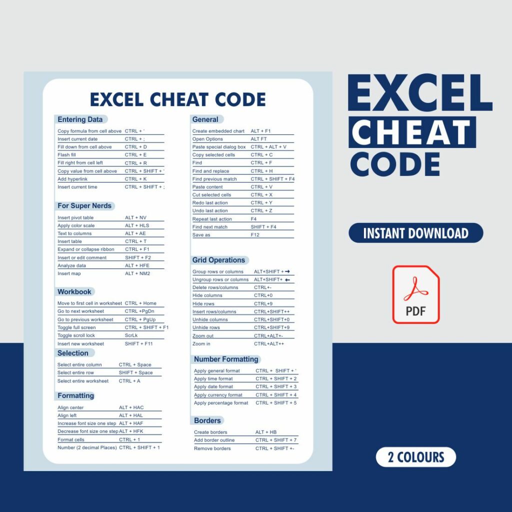 Free Excel Shortcut Pdf Download - MasterBundles