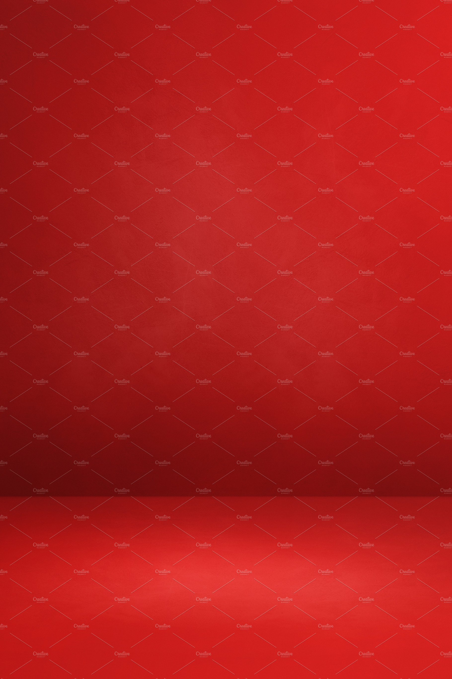 Empty red concrete interior background cover image.