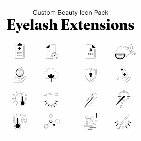 Custom Beauty Icons Digital & Print cover image.