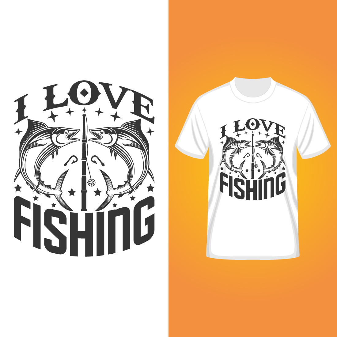 Fishing Typography T-Shirt Design cover image.