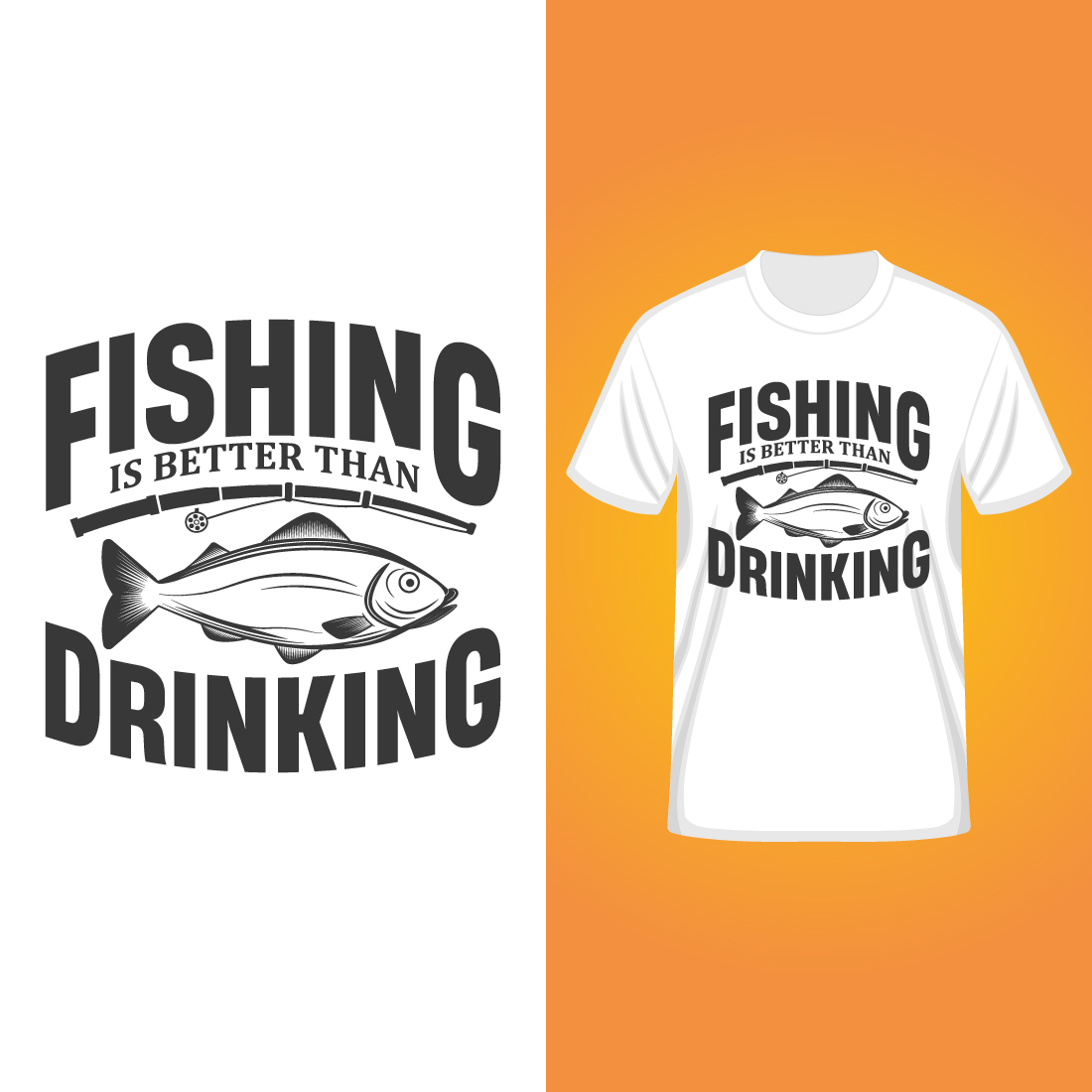 Fishing Typography T-Shirt Design cover image.