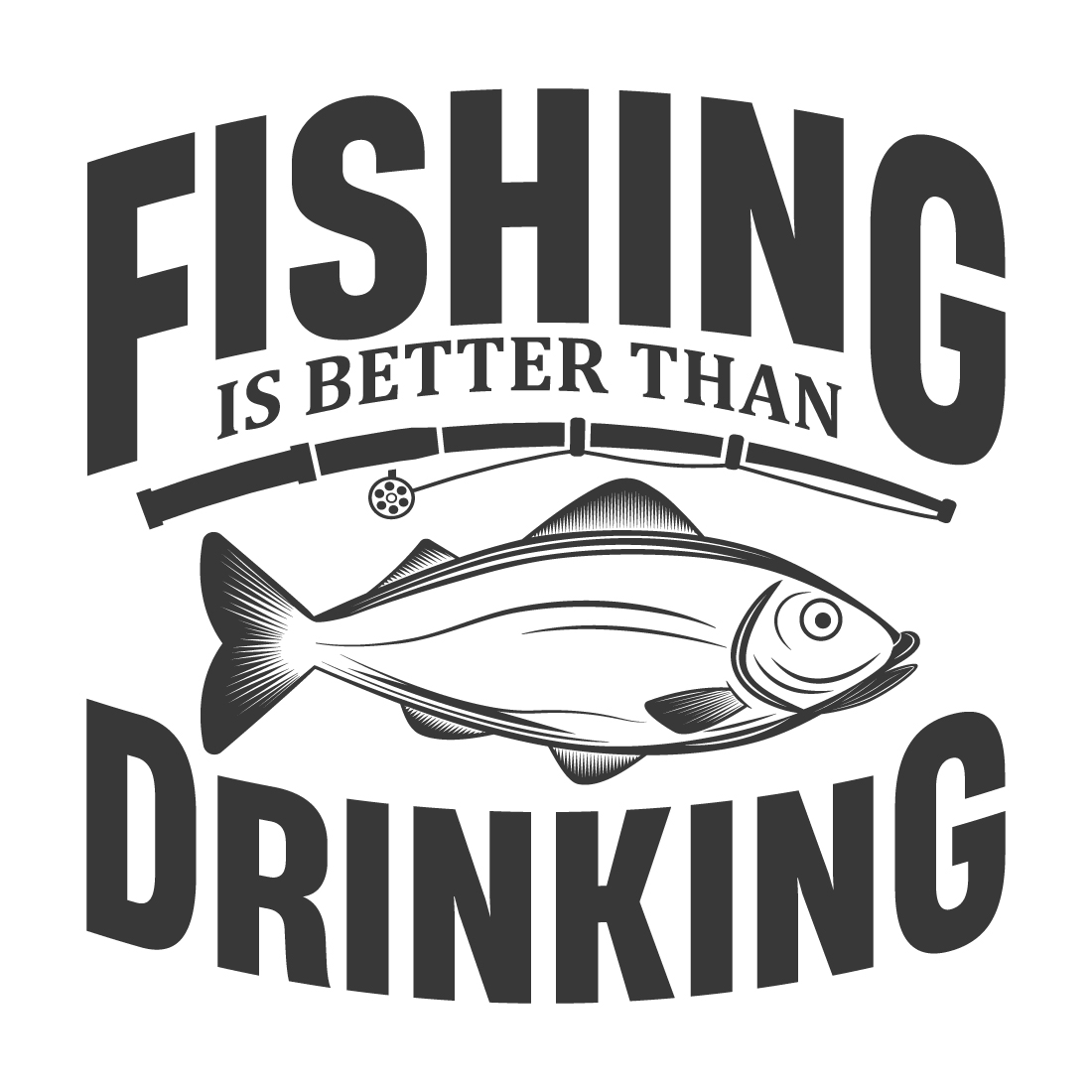 Fishing Typography T-Shirt Design preview image.