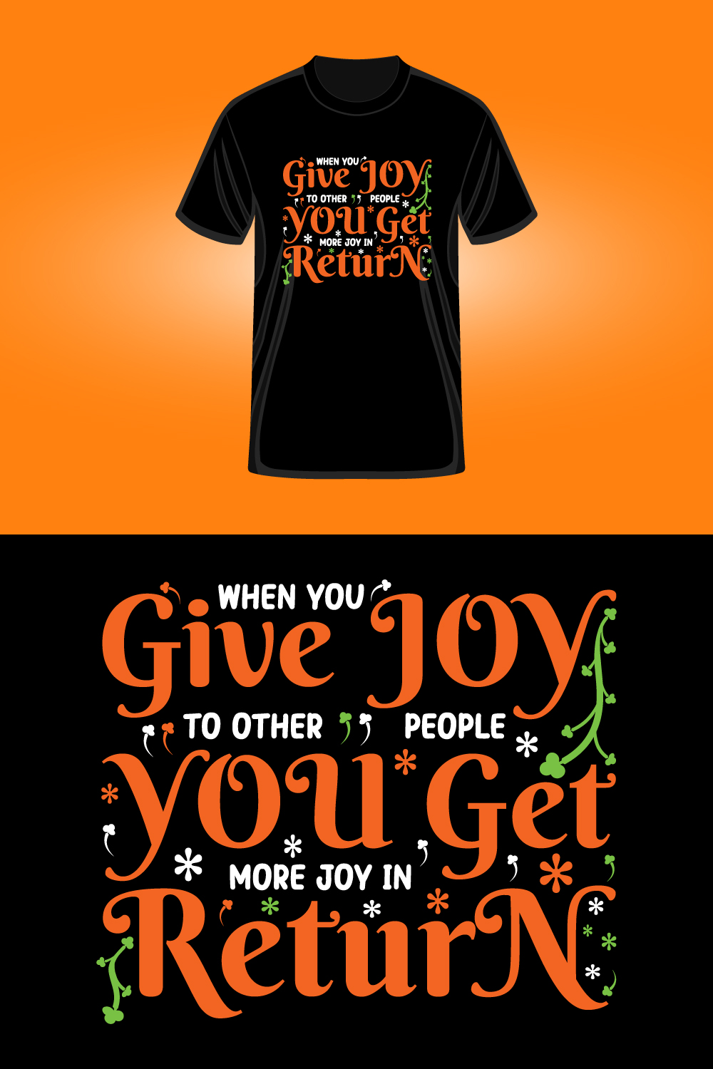 Motivational typography vector t-shirt design pinterest preview image.