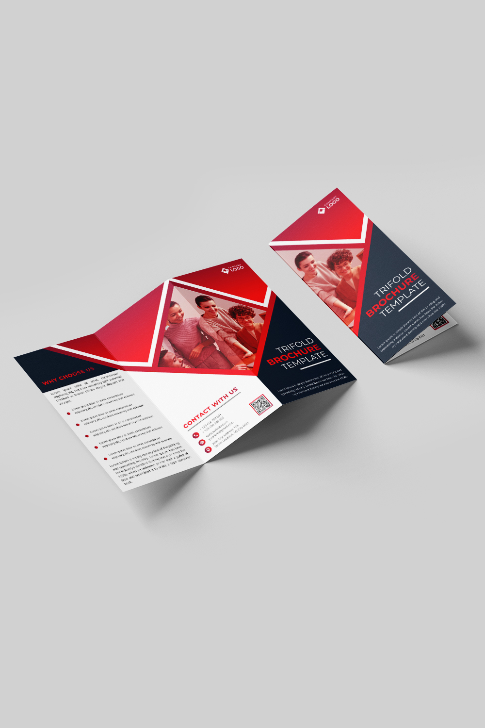 Corporate Trifold Brochure Template Design pinterest preview image.