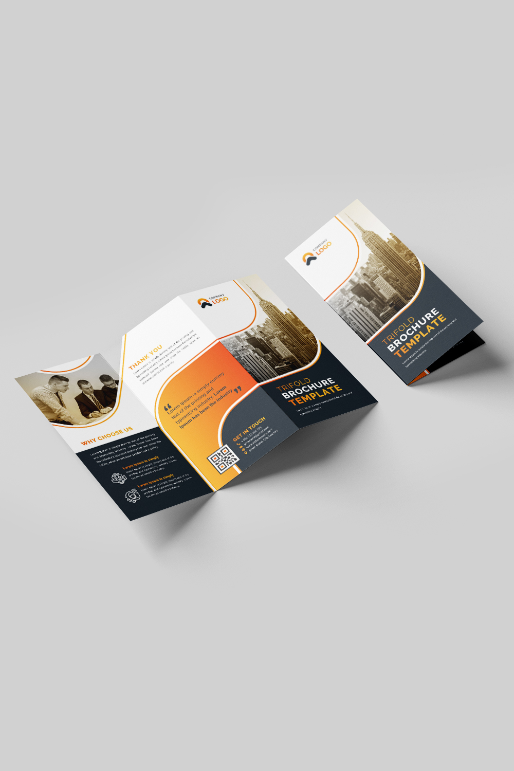 Business Trifold Brochure Template Design pinterest preview image.