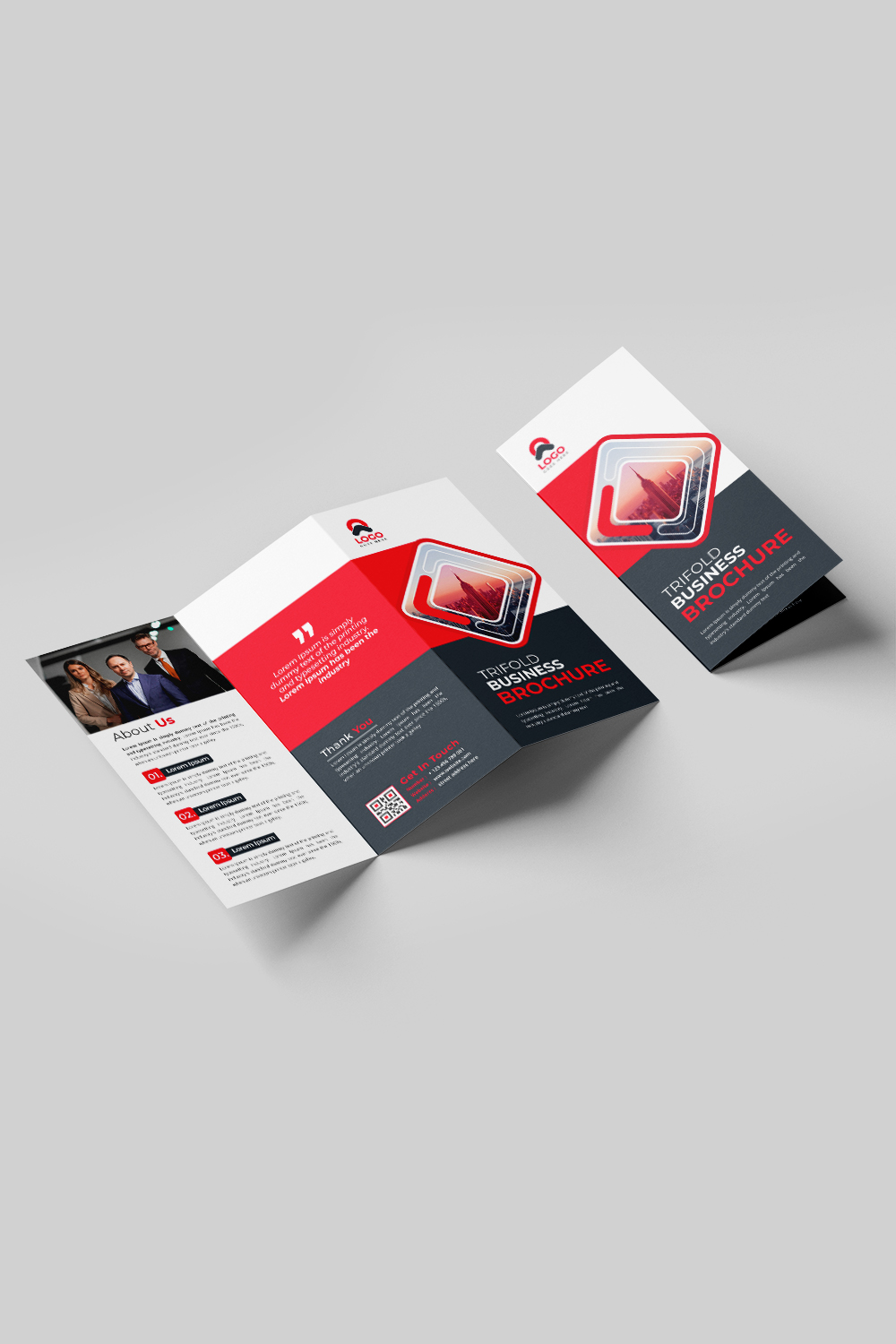 Trifold Brochure Cover Template Design pinterest preview image.