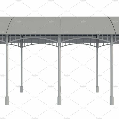 3D illustration of Metal canopy cover image.
