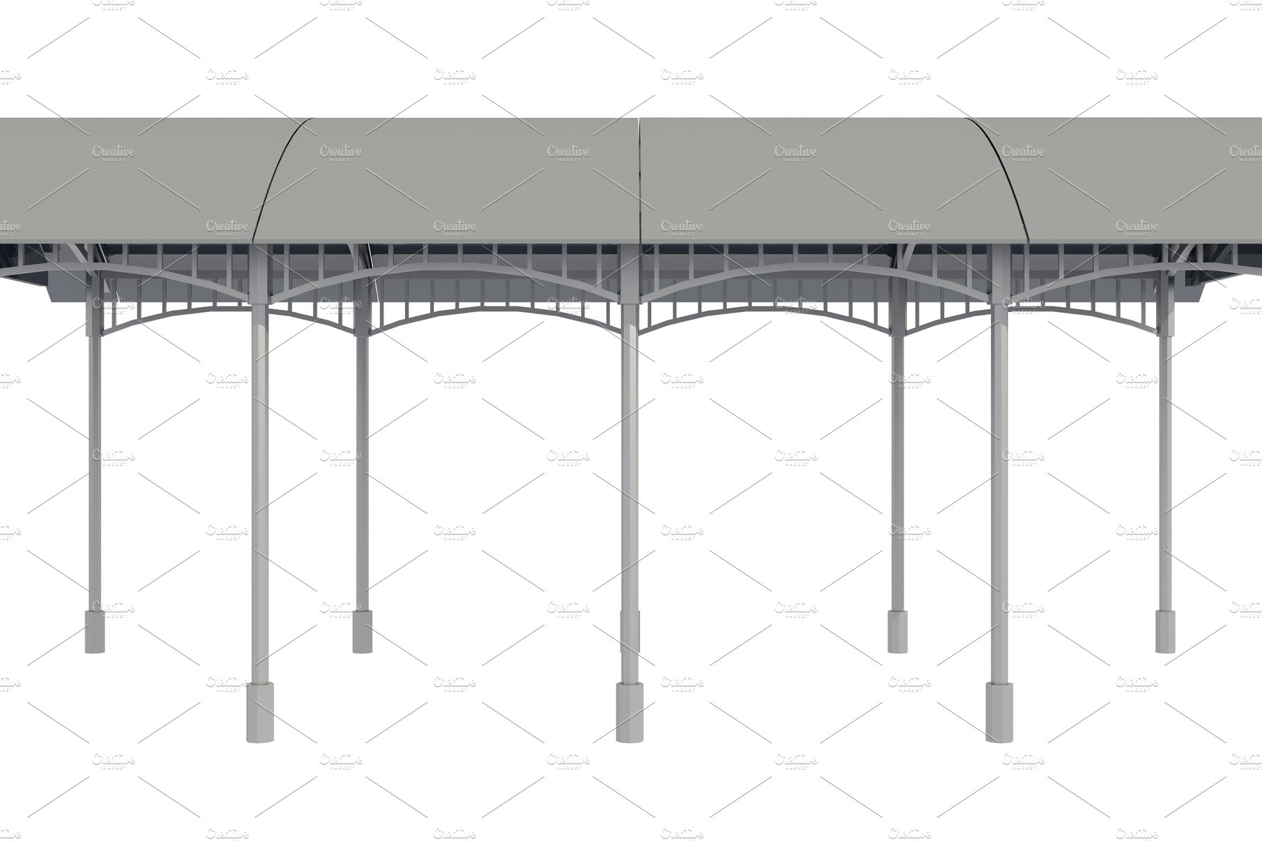 3D illustration of Metal canopy cover image.