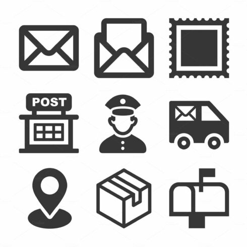Post Icons Set on White Background cover image.